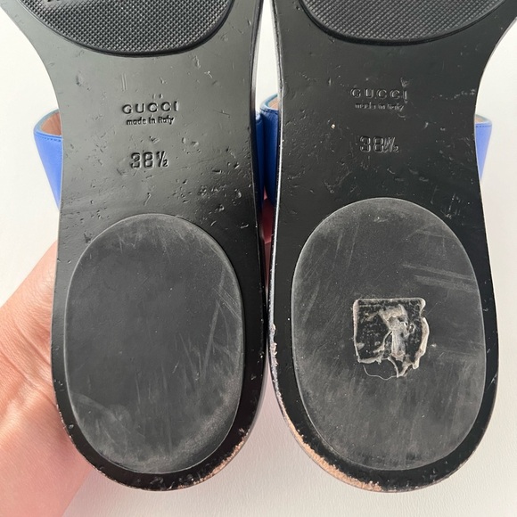 GUCCI | Marmont Double G Logo Blue Leather
Sandals Thong Slides EU 38.5 US 8.5 - Picture 11 of 11